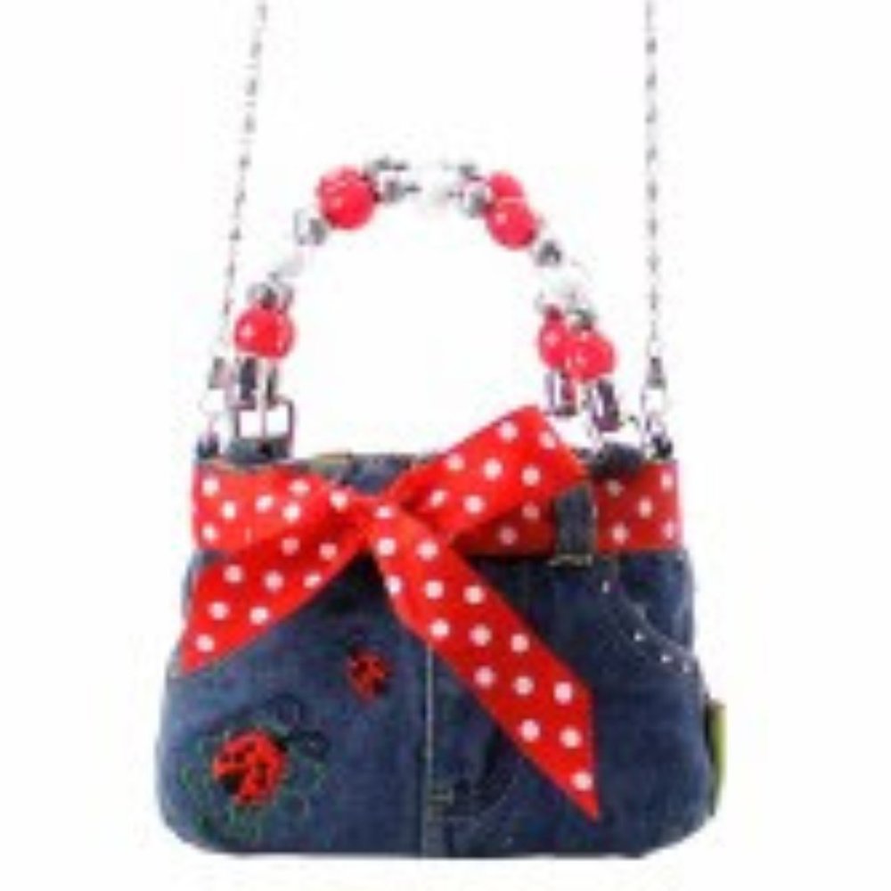 Lady Bug Denim Bootie Bag with Bow..  Oh s…
